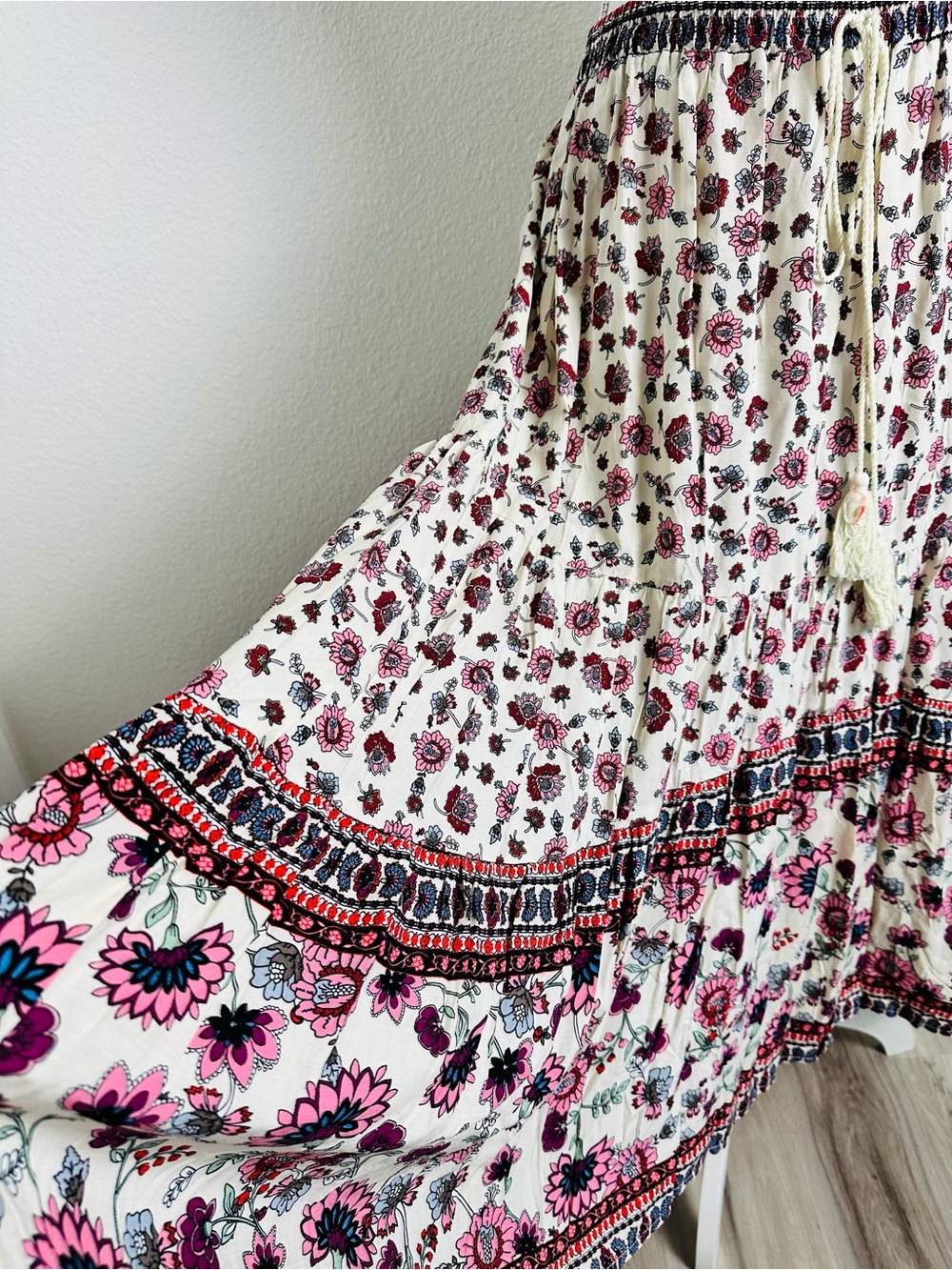 Free People Raga Hiroka Maxi Tiered Bohemian Skirt Size Medium - Picture 9 of 12